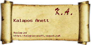 Kalapos Anett névjegykártya